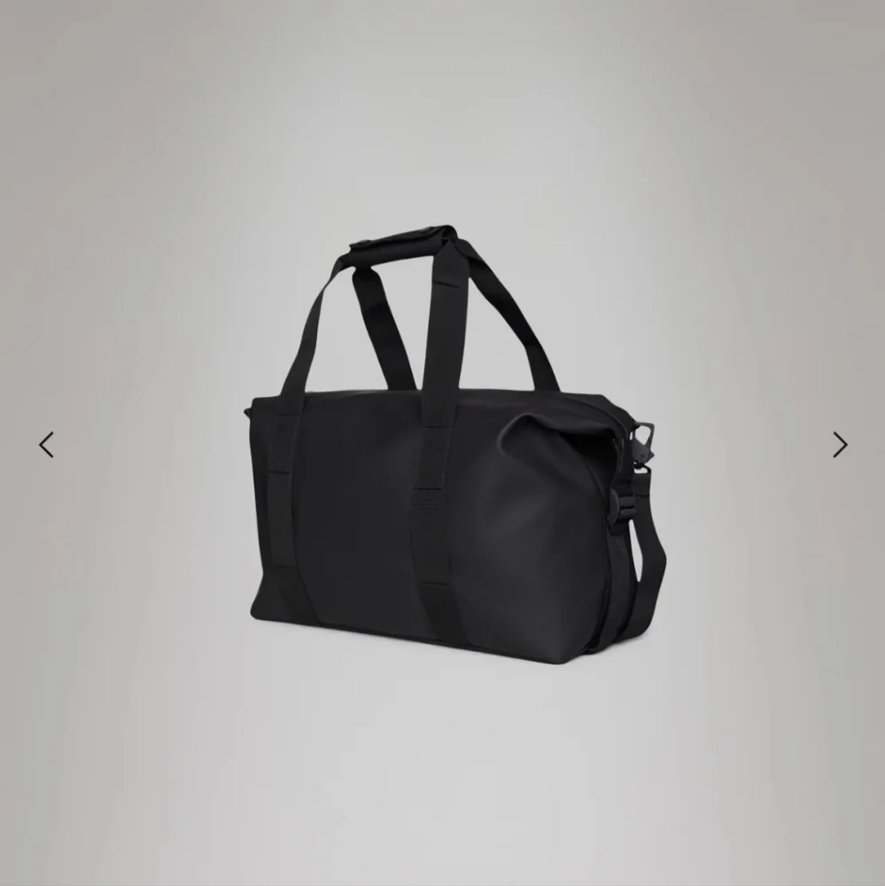 Rains Hilo Black Small Weekender Bag, No long strap